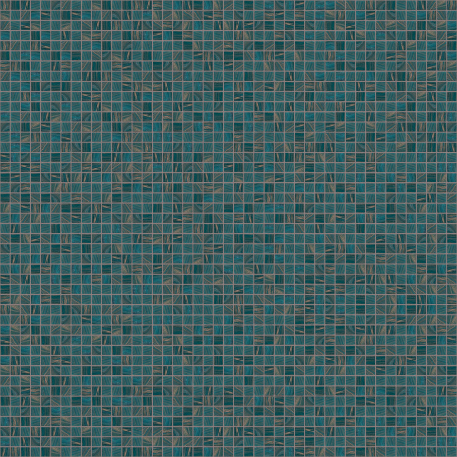 The Mosaic Factory Amsterdam Mozaiek Tegel Vierkant - Turquoise Glas Goud Serie 322x322 mm