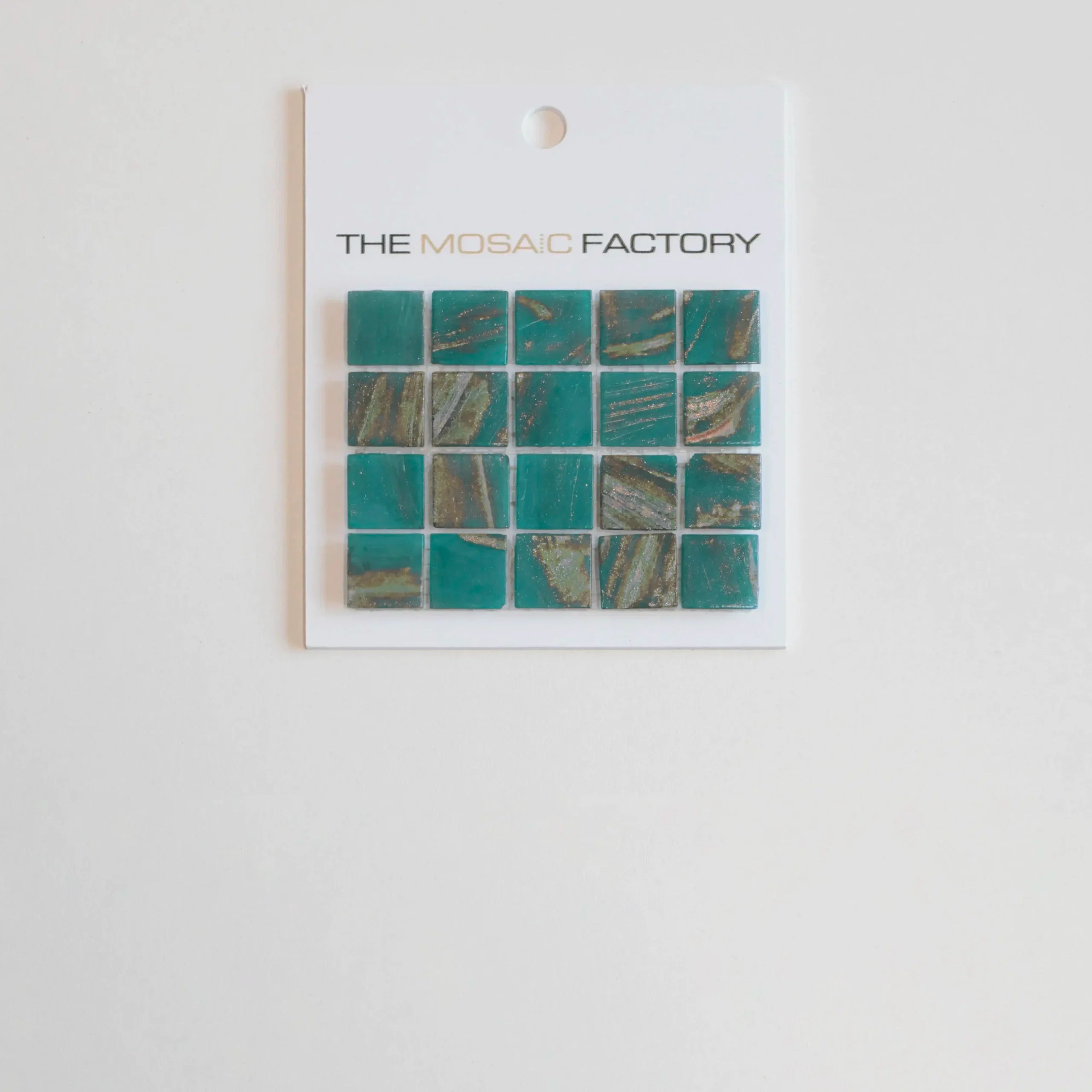The Mosaic Factory Amsterdam Mozaiek Tegel Vierkant - Turquoise Glas Goud Serie 322x322 mm