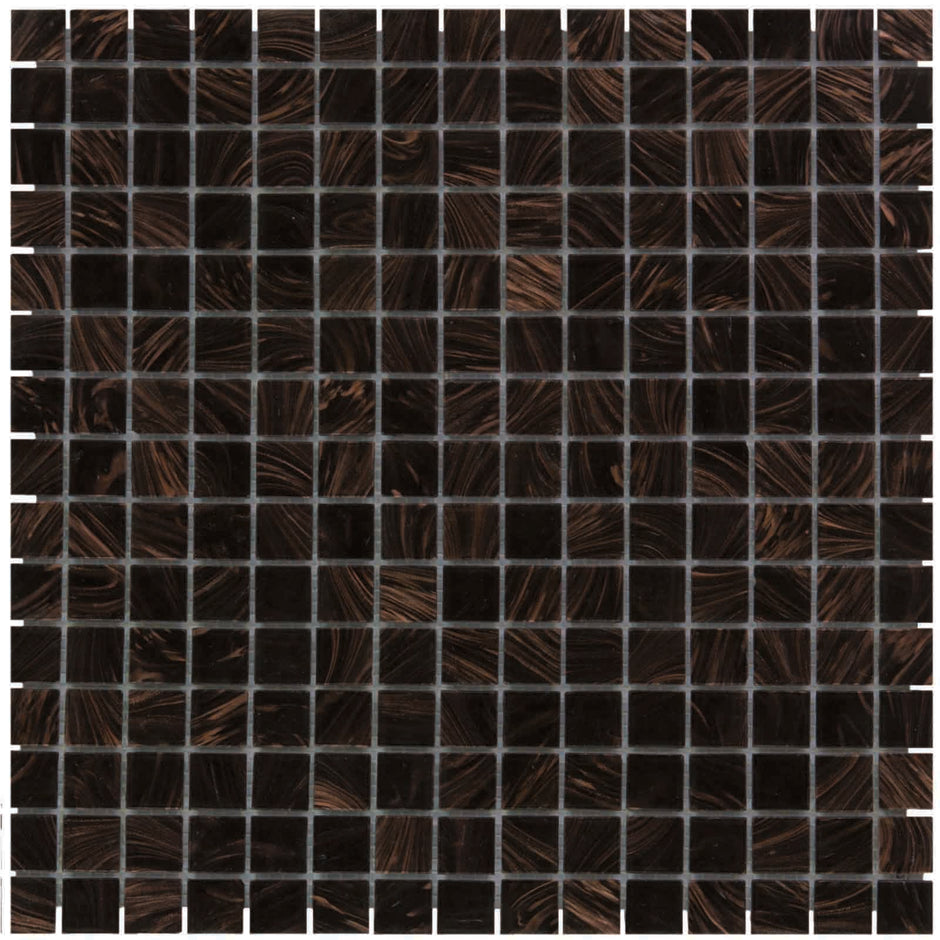 The Mosaic Factory Amsterdam Mozaiek Tegel Vierkant - Zwart Glas Goud Serie 322x322 mm