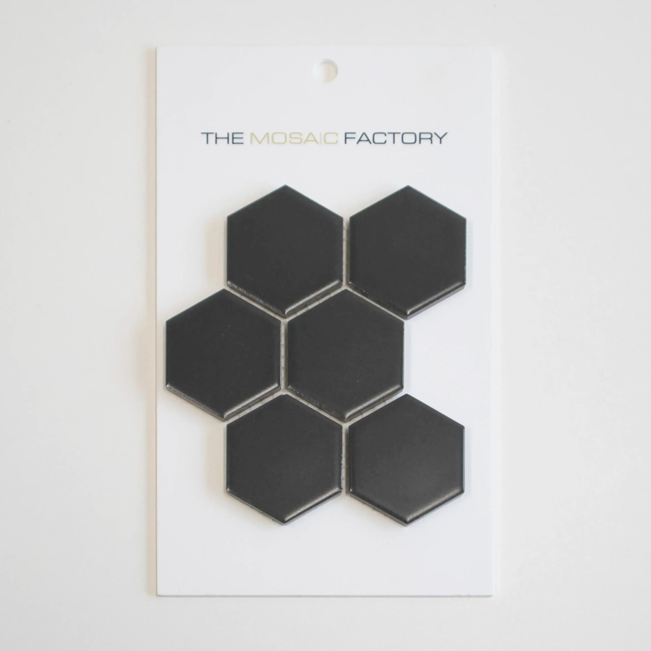 The Mosaic Factory Barcelona Mozaiek Tegel Hexagon - Donker Grijs Porselein Geglazuurd 281x325 mm