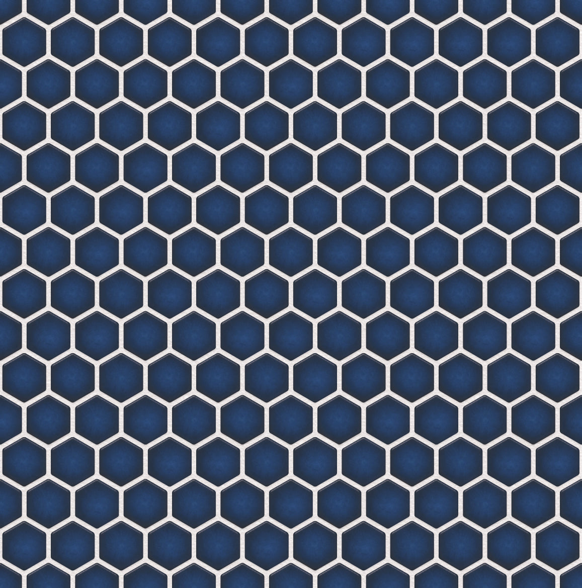 The Mosaic Factory Barcelona Mozaiek Tegel Hexagon - Kobalt blauw met rand Porselein Geglazuurd 260x300 mm