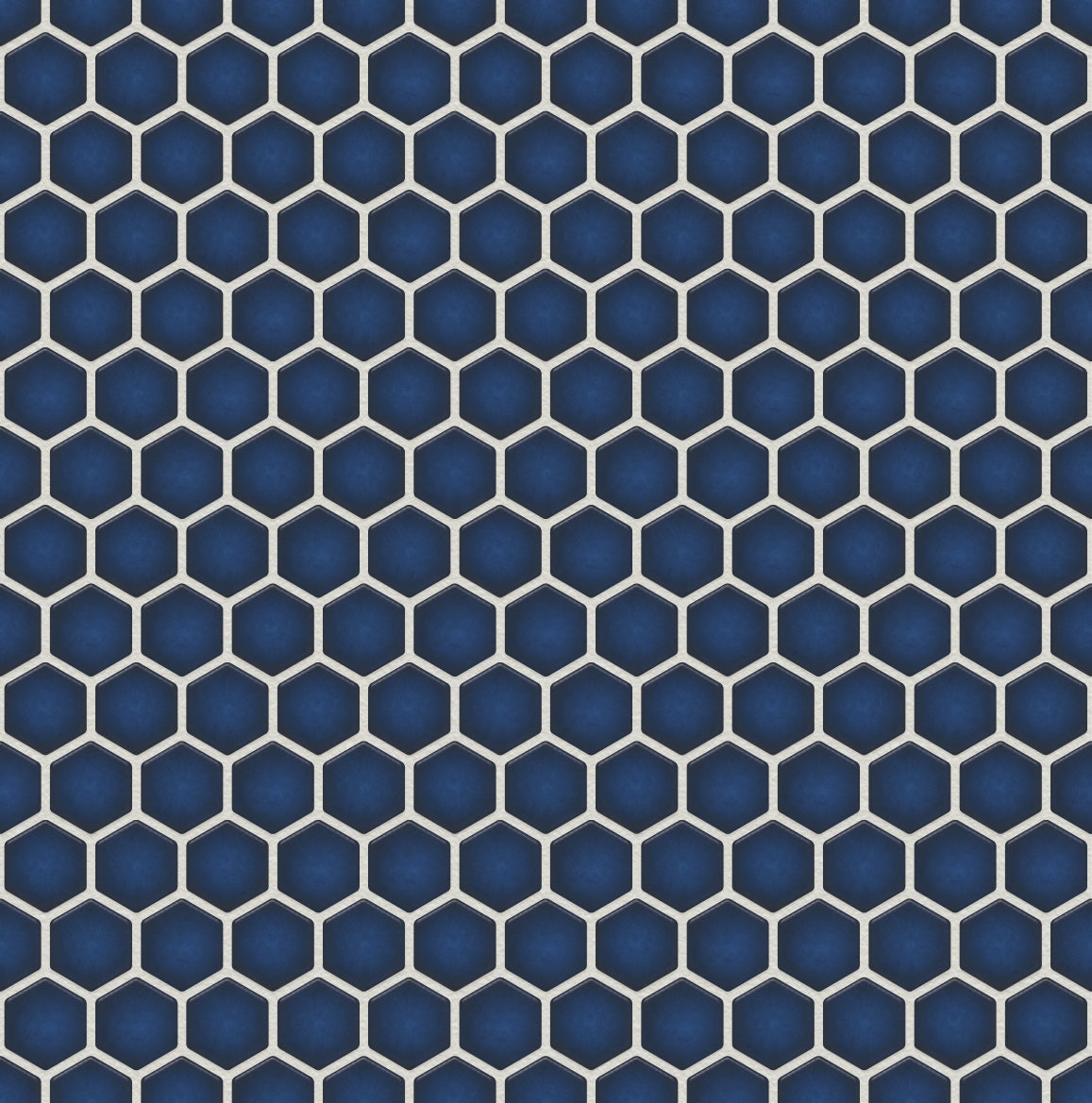 The Mosaic Factory Barcelona Mozaiek Tegel Hexagon - Kobalt blauw met rand Porselein Geglazuurd 260x300 mm