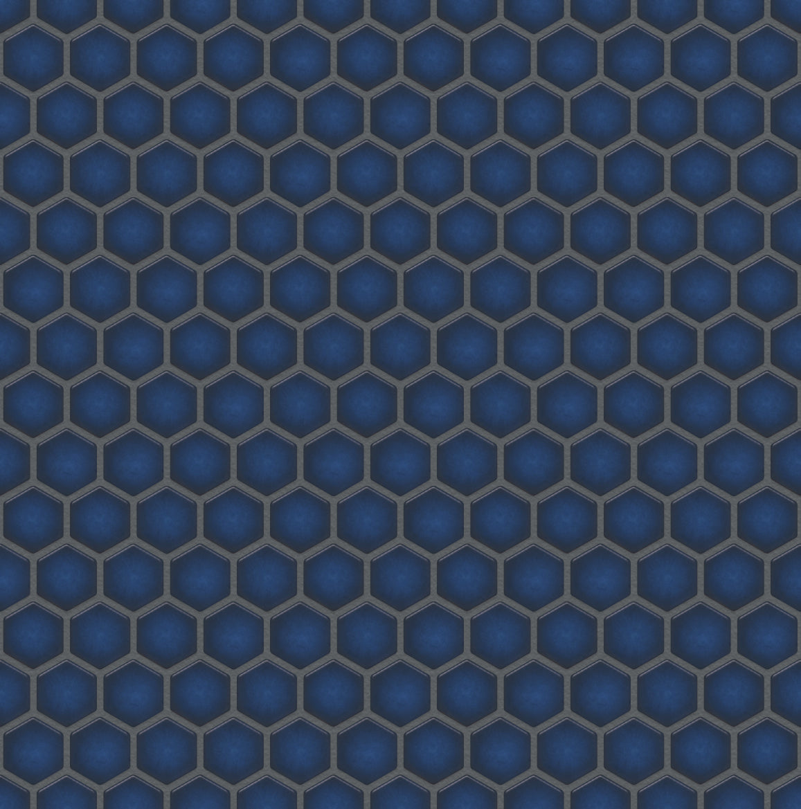 The Mosaic Factory Barcelona Mozaiek Tegel Hexagon - Kobalt blauw met rand Porselein Geglazuurd 260x300 mm