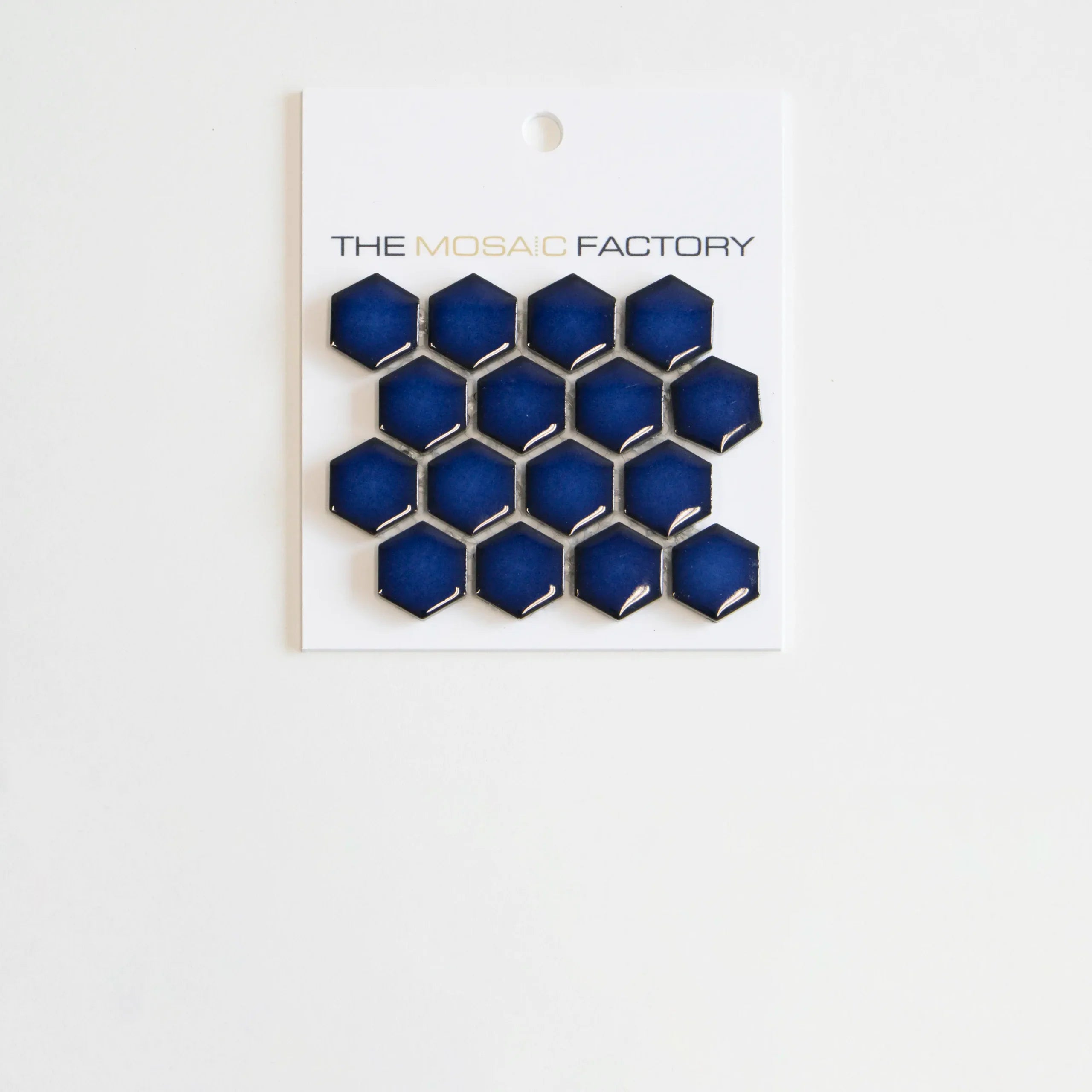 The Mosaic Factory Barcelona Mozaiek Tegel Hexagon - Kobalt blauw met rand Porselein Geglazuurd 260x300 mm