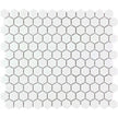 The Mosaic Factory Barcelona Mozaiek Tegel Hexagon - Wit Porselein Geglazuurd 260x300 mm