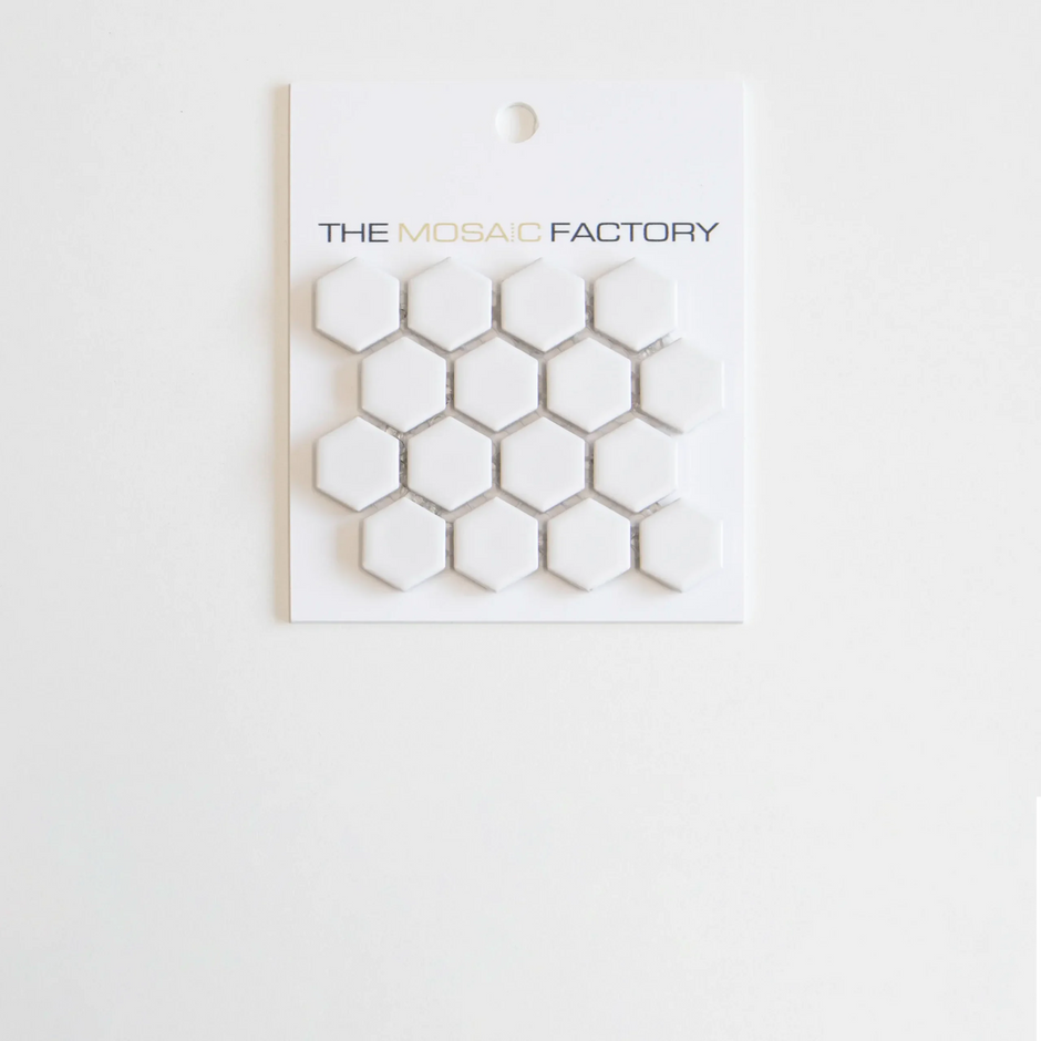 The Mosaic Factory Barcelona Mozaiek Tegel Hexagon - Wit Porselein Geglazuurd 260x300 mm