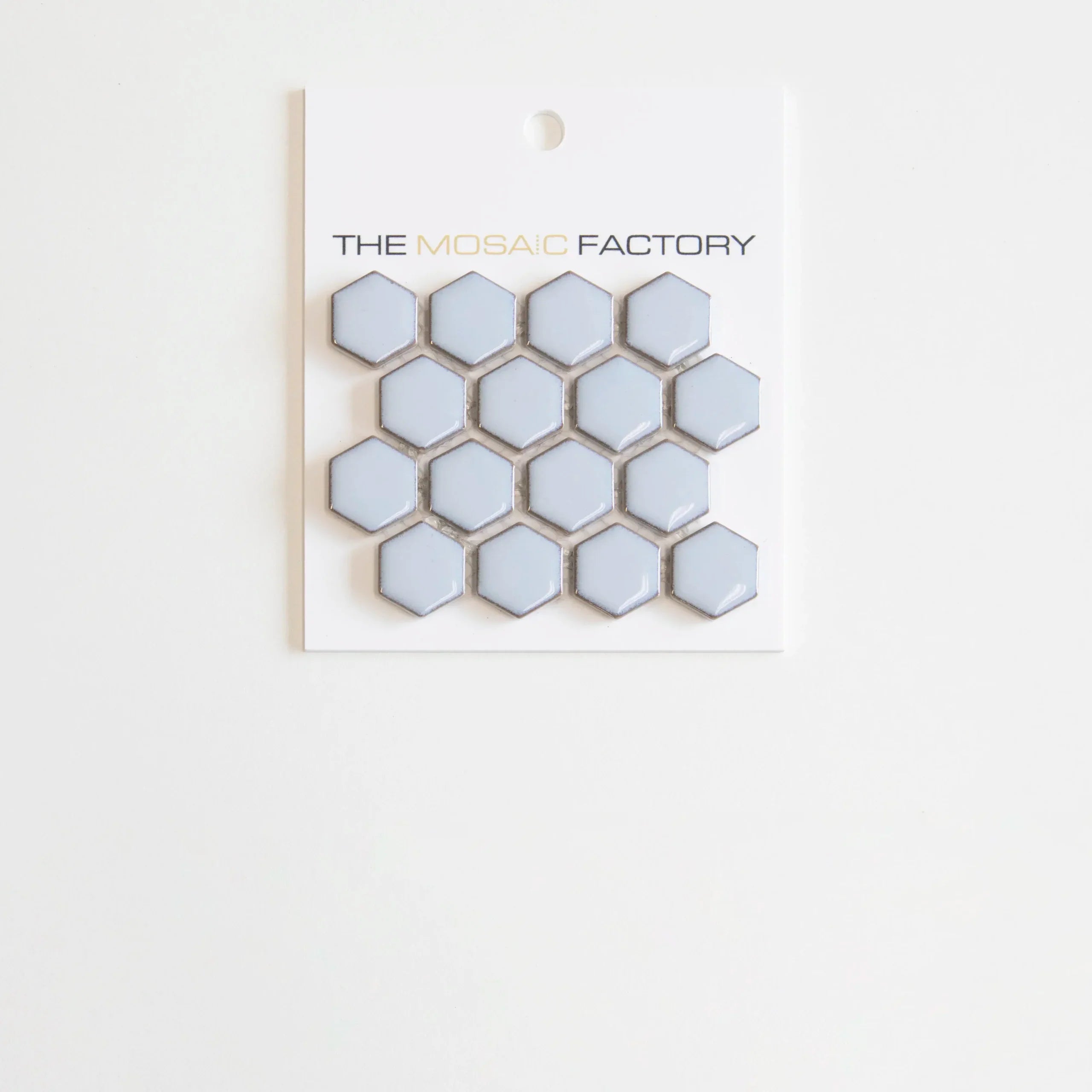 The Mosaic Factory Barcelona Mozaiek Tegel Hexagon - Zacht Blauw met rand Porselein Geglazuurd 260x300 mm