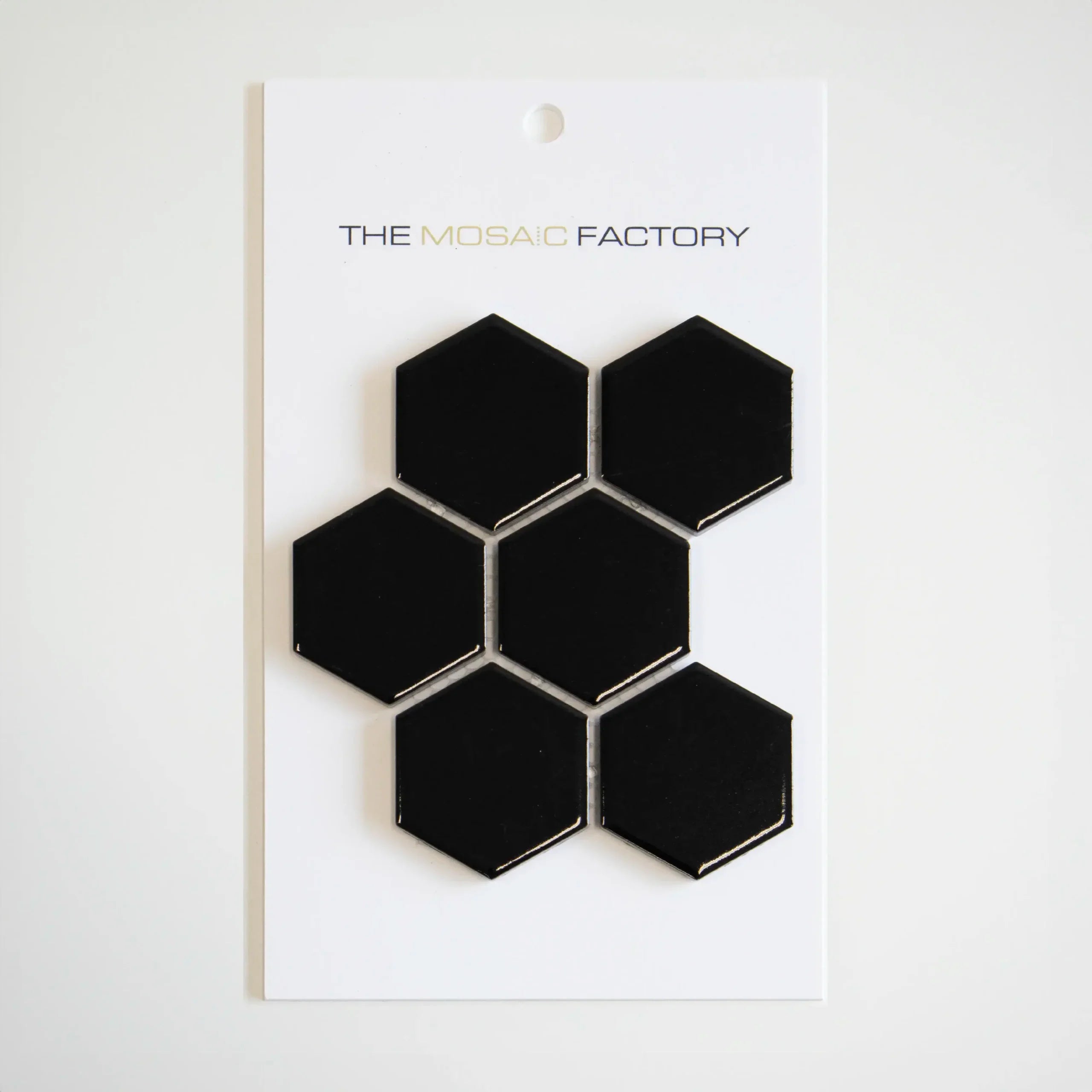 The Mosaic Factory Barcelona Mozaiek Tegel Hexagon - Zwart Porselein Geglazuurd 281x325 mm