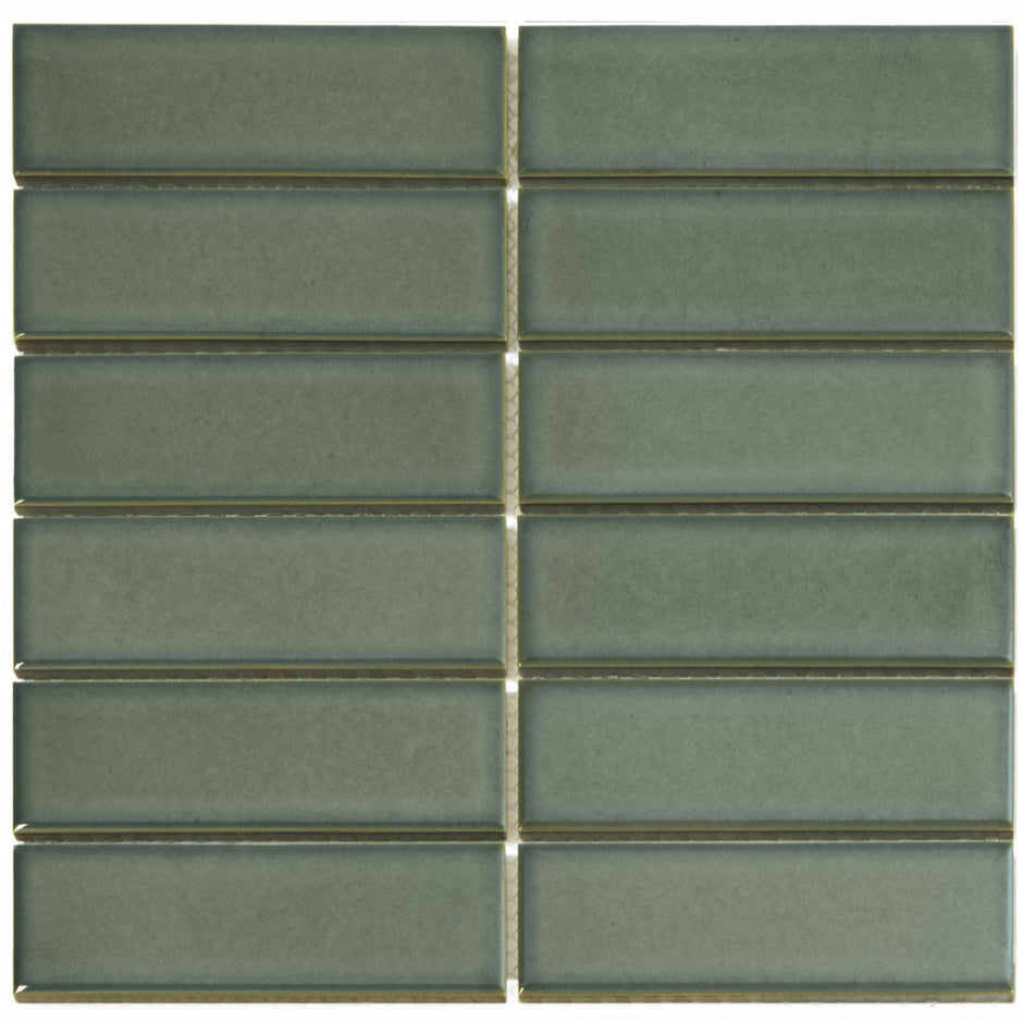 The Mosaic Factory Barcelona Mozaiek Tegel Rechthoek - Forest Green Porselein Geglazuurd 291x297 mm