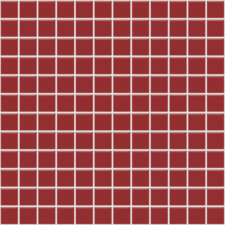 The Mosaic Factory Barcelona Mozaiek Tegel Vierkant - Rood Porselein Geglazuurd 300x300 mm
