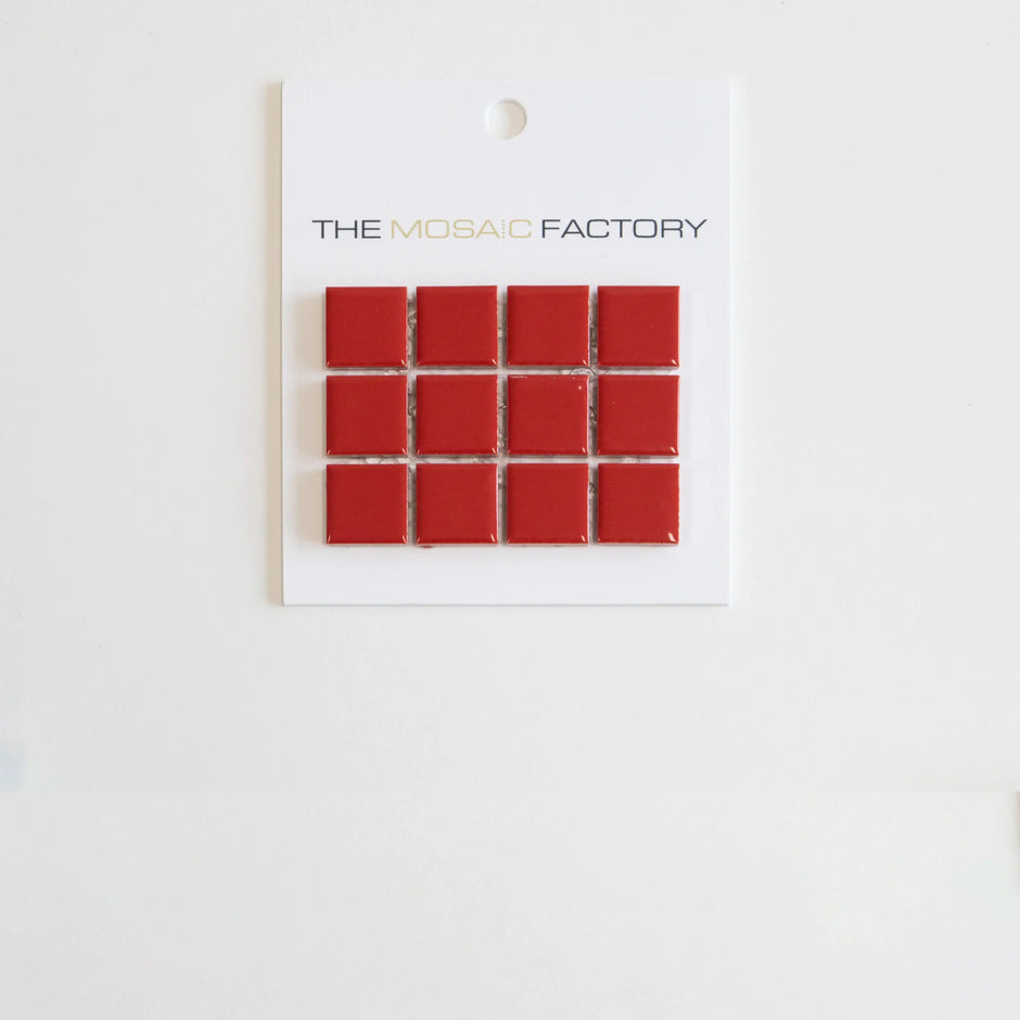 The Mosaic Factory Barcelona Mozaiek Tegel Vierkant - Rood Porselein Geglazuurd 300x300 mm