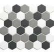 The Mosaic Factory London Mozaiek Tegel Hexagon - Contrast Mix Ongeglazuurd, R11 281x325 mm