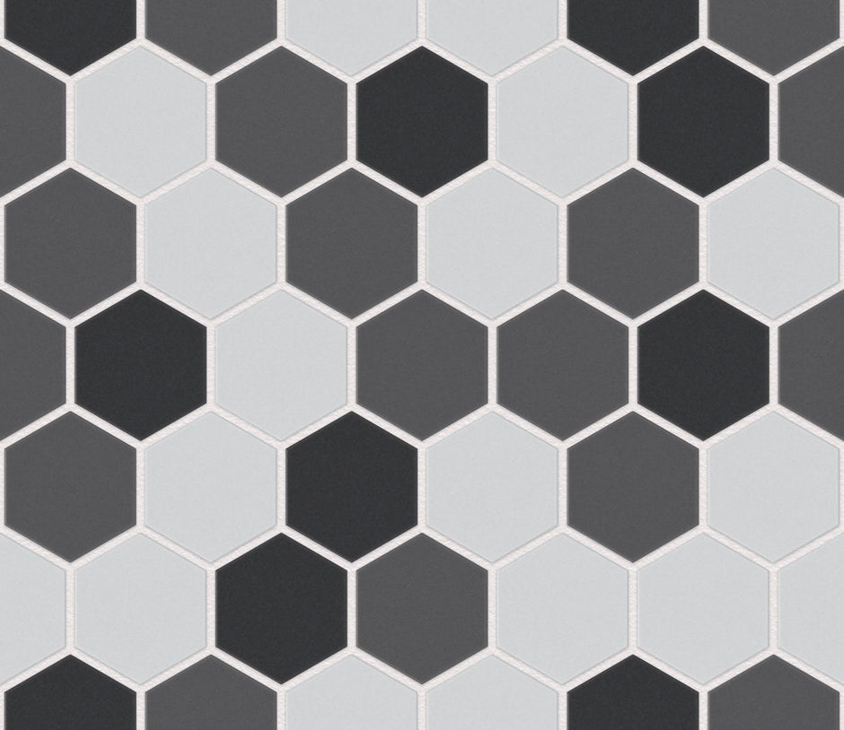The Mosaic Factory London Mozaiek Tegel Hexagon - Contrast Mix Ongeglazuurd, R11 281x325 mm