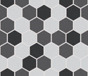 The Mosaic Factory London Mozaiek Tegel Hexagon - Contrast Mix Ongeglazuurd, R11 281x325 mm