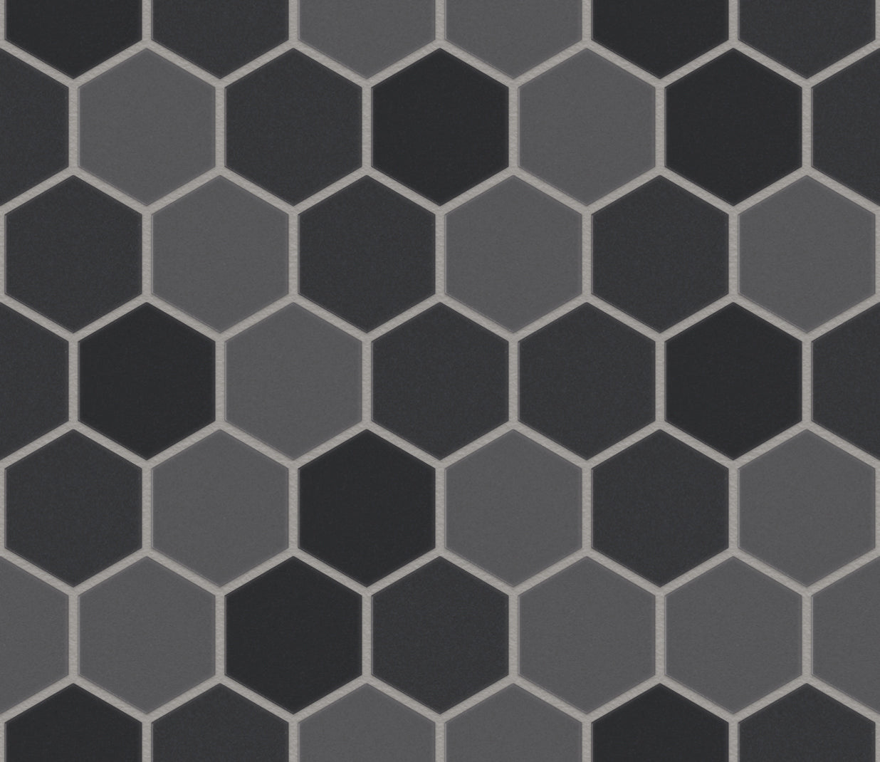 The Mosaic Factory London Mozaiek Tegel Hexagon - Donker Grijs Mix Porselein Ongeglazuurd, R11 281x325 mm