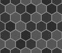 The Mosaic Factory London Mozaiek Tegel Hexagon - Donker Grijs Mix Porselein Ongeglazuurd, R11 281x325 mm