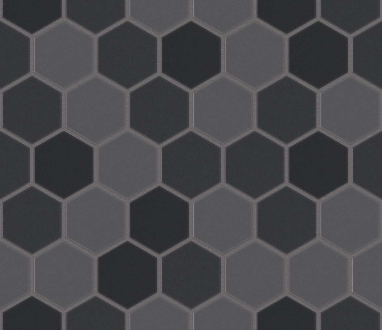 The Mosaic Factory London Mozaiek Tegel Hexagon - Donker Grijs Mix Porselein Ongeglazuurd, R11 281x325 mm
