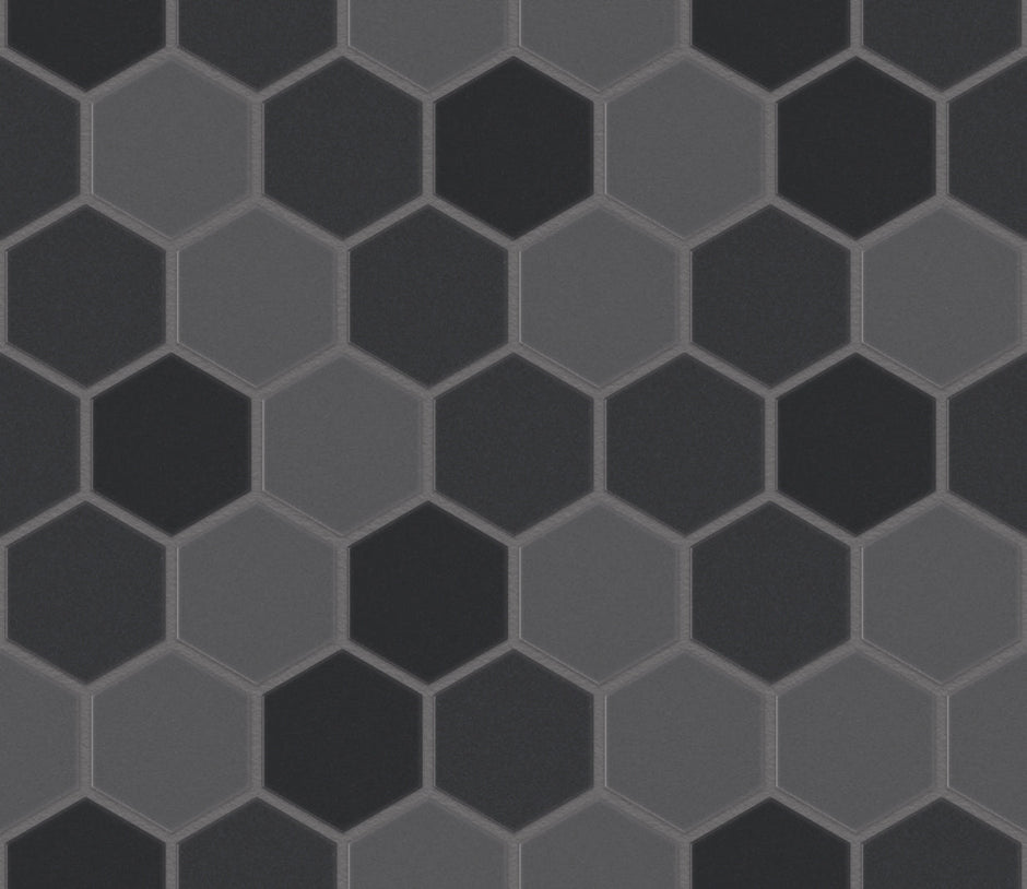 The Mosaic Factory London Mozaiek Tegel Hexagon - Donker Grijs Mix Porselein Ongeglazuurd, R11 281x325 mm