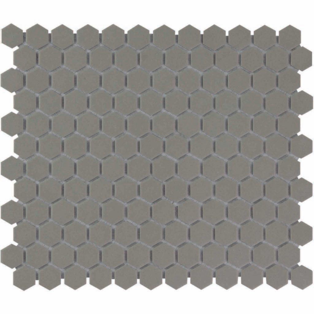 The Mosaic Factory London Mozaiek Tegel Hexagon - Donker Grijs Porselein Ongeglazuurd, R11 260x300 mm