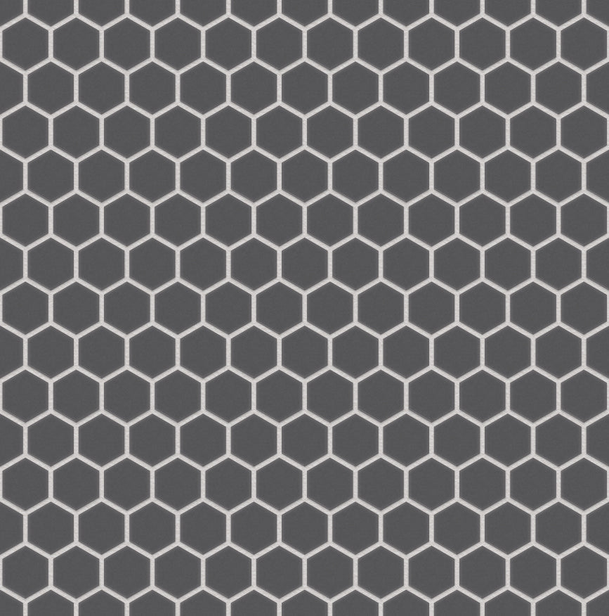 The Mosaic Factory London Mozaiek Tegel Hexagon - Donker Grijs Porselein Ongeglazuurd, R11 260x300 mm