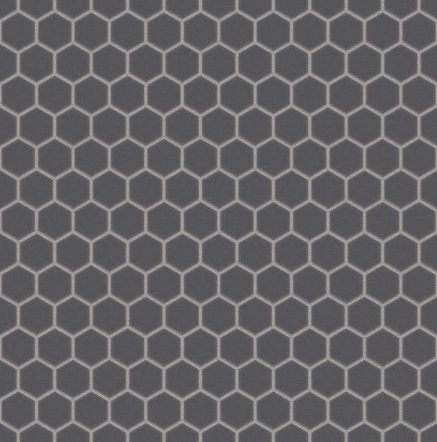 The Mosaic Factory London Mozaiek Tegel Hexagon - Donker Grijs Porselein Ongeglazuurd, R11 260x300 mm
