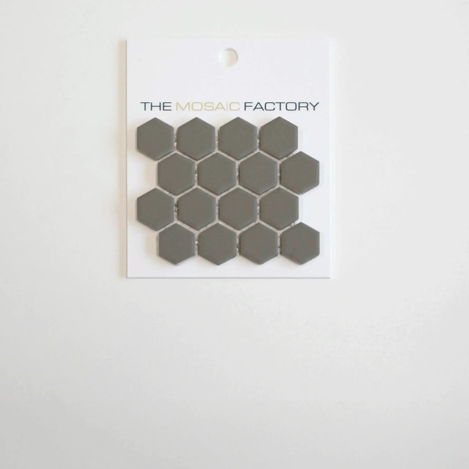 The Mosaic Factory London Mozaiek Tegel Hexagon - Donker Grijs Porselein Ongeglazuurd, R11 260x300 mm