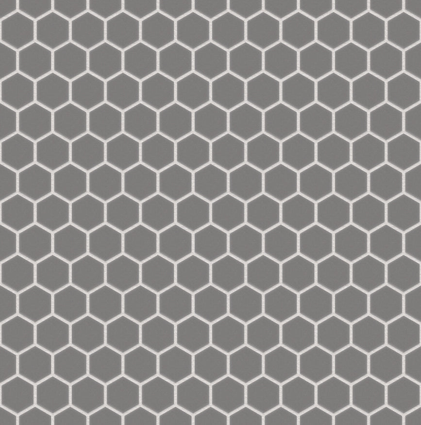 The Mosaic Factory London Mozaiek Tegel Hexagon - Grijs Porselein Ongeglazuurd, R11 260x300 mm