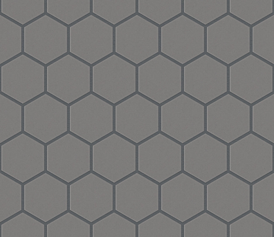 The Mosaic Factory London Mozaiek Tegel Hexagon - Grijs Porselein Ongeglazuurd, R11 281x325 mm