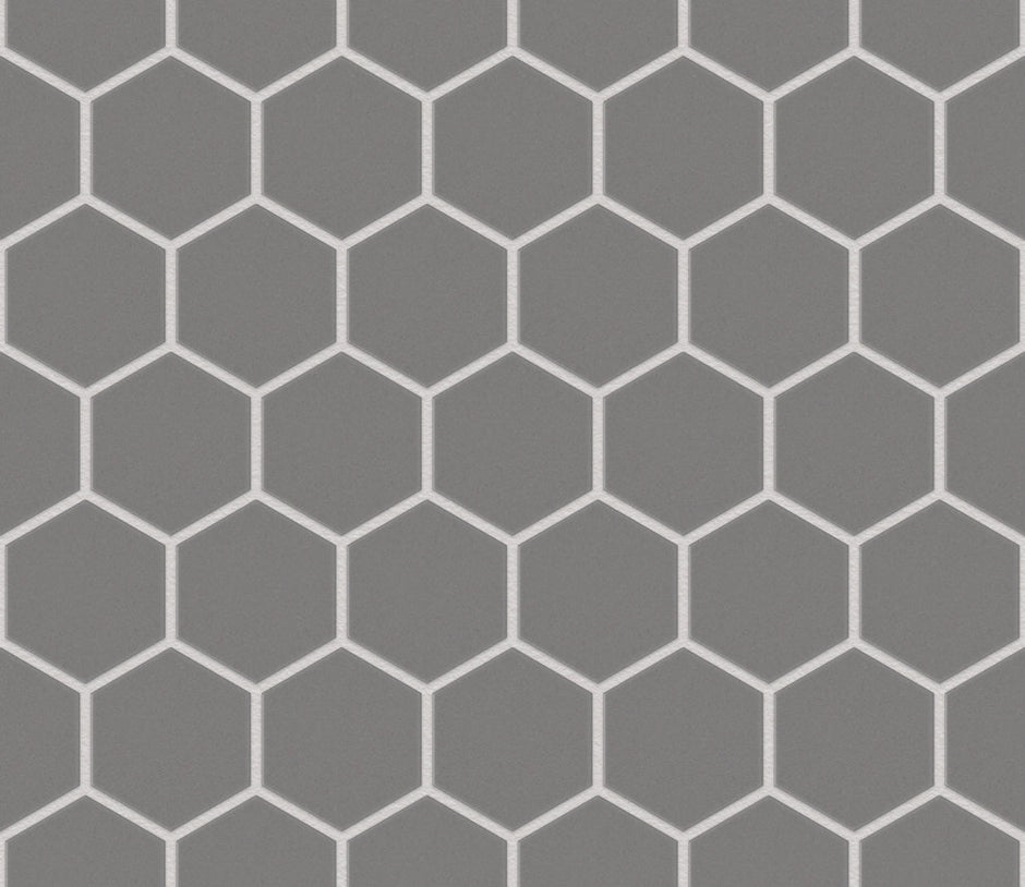 The Mosaic Factory London Mozaiek Tegel Hexagon - Grijs Porselein Ongeglazuurd, R11 281x325 mm