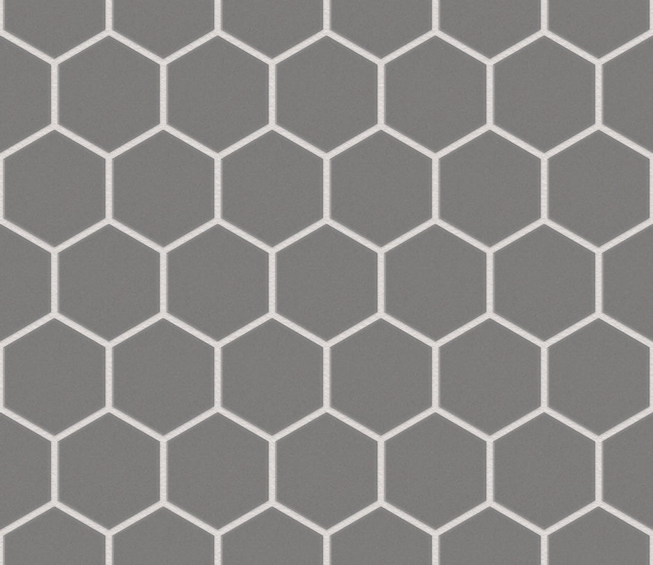 The Mosaic Factory London Mozaiek Tegel Hexagon - Grijs Porselein Ongeglazuurd, R11 281x325 mm
