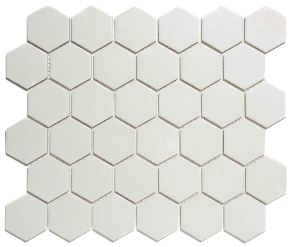 The Mosaic Factory London Mozaiek Tegel Hexagon - Super Wit Porselein Ongeglazuurd, R11 281x325 mm