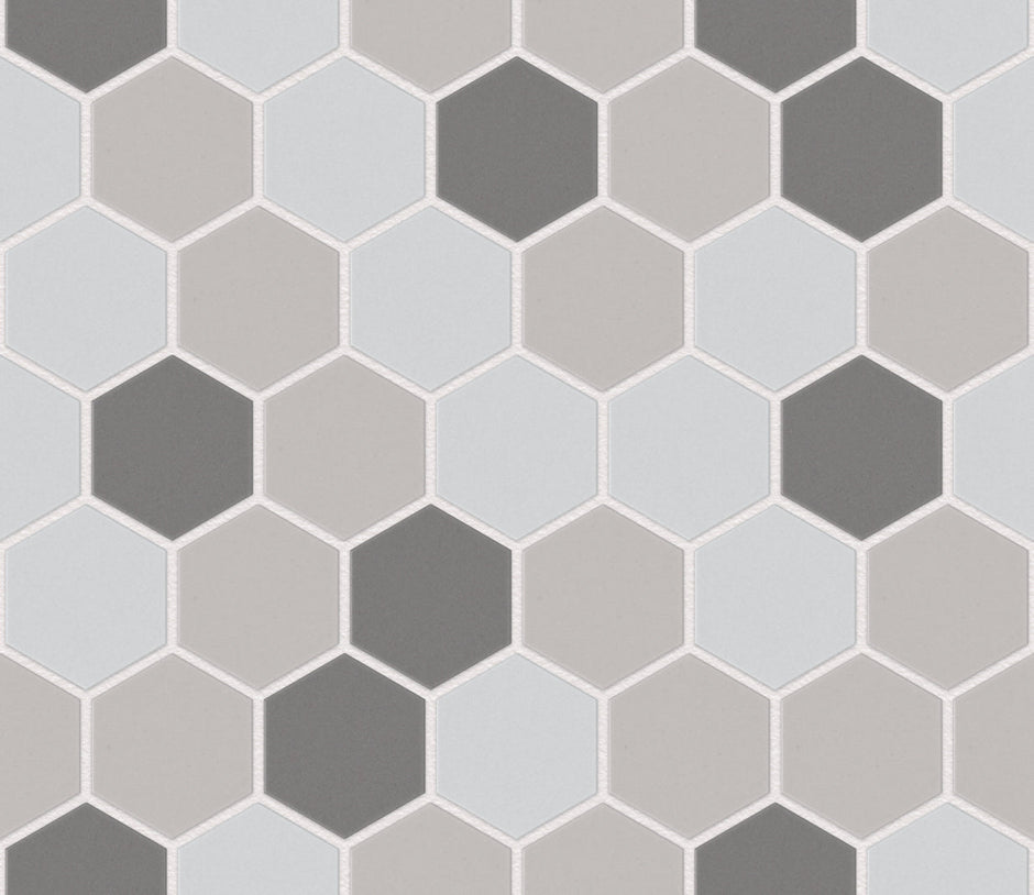 The Mosaic Factory London Mozaiek Tegel Hexagon - Wit Mix Ongeglazuurd, R11 281x325 mm