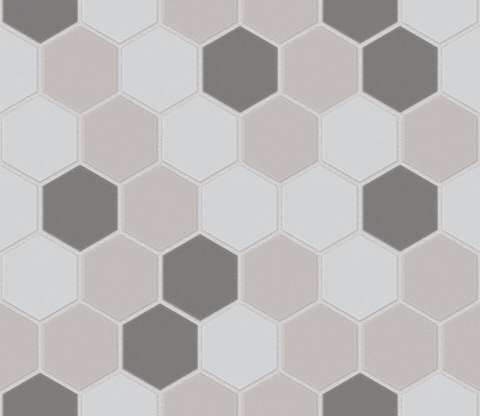 The Mosaic Factory London Mozaiek Tegel Hexagon - Wit Mix Ongeglazuurd, R11 281x325 mm