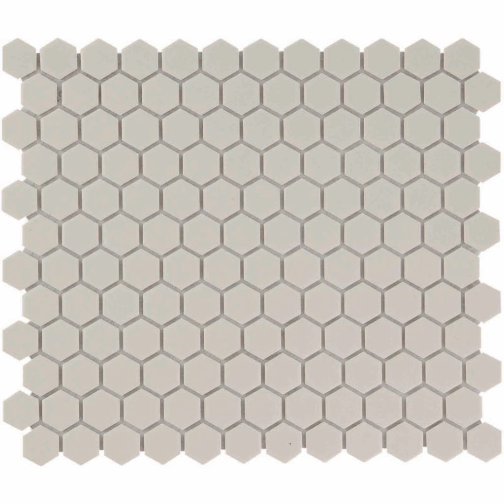 The Mosaic Factory London Mozaiek Tegel Hexagon - Wit Porselein Ongeglazuurd, R11 260x300 mm