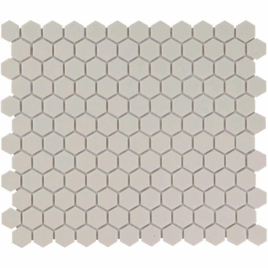 The Mosaic Factory London Mozaiek Tegel Hexagon - Wit Porselein Ongeglazuurd, R11 260x300 mm