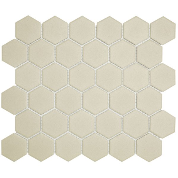 The Mosaic Factory London Mozaiek Tegel Hexagon - Wit Porselein Ongeglazuurd, R11 281x325 mm