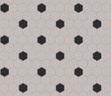 The Mosaic Factory London Mozaiek Tegel Hexagon - Wit/Zwart Porselein Ongeglazuurd, 18 black dots 260x300 mm