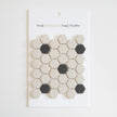 The Mosaic Factory London Mozaiek Tegel Hexagon - Wit/Zwart Porselein Ongeglazuurd, 18 black dots 260x300 mm