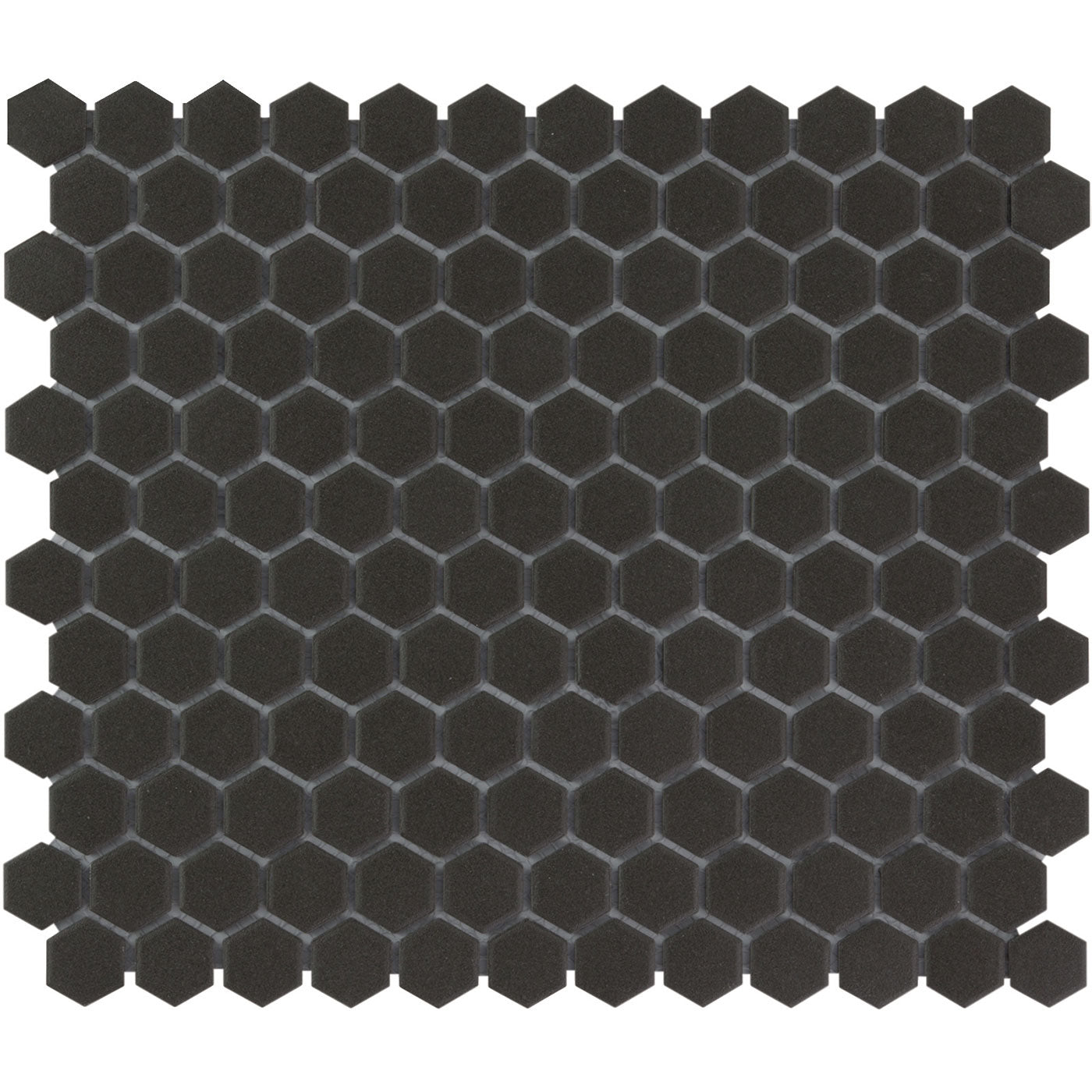 The Mosaic Factory London Mozaiek Tegel Hexagon - Zwart Porselein Ongeglazuurd, R11 260x300 mm