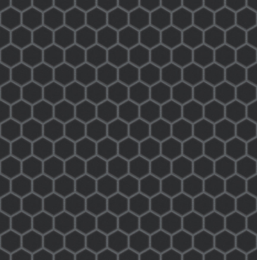 The Mosaic Factory London Mozaiek Tegel Hexagon - Zwart Porselein Ongeglazuurd, R11 260x300 mm
