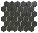 The Mosaic Factory London Mozaiek Tegel Hexagon - Zwart Porselein Ongeglazuurd, R11 281x325 mm