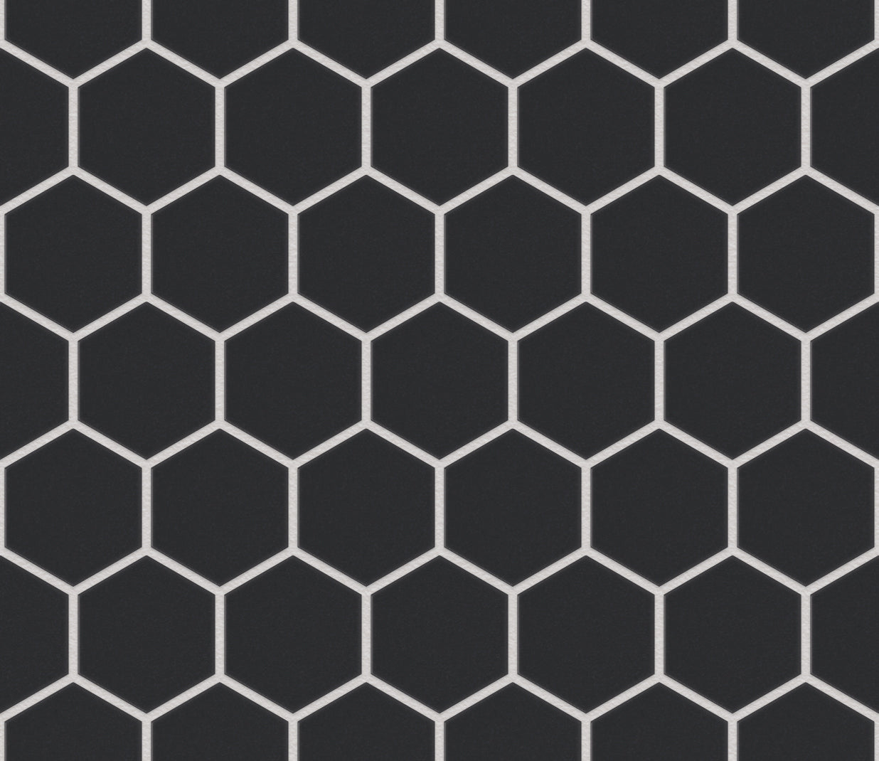 The Mosaic Factory London Mozaiek Tegel Hexagon - Zwart Porselein Ongeglazuurd, R11 281x325 mm