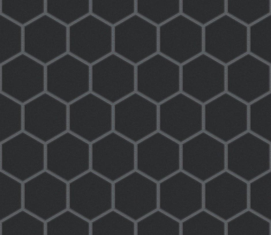 The Mosaic Factory London Mozaiek Tegel Hexagon - Zwart Porselein Ongeglazuurd, R11 281x325 mm