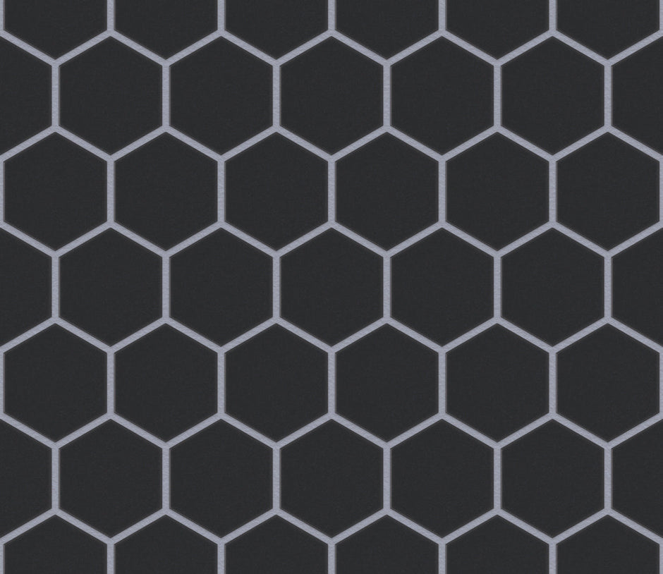 The Mosaic Factory London Mozaiek Tegel Hexagon - Zwart Porselein Ongeglazuurd, R11 281x325 mm
