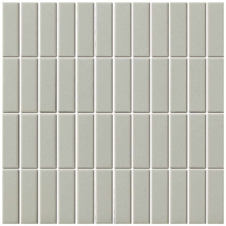 The Mosaic Factory London Mozaiek Tegel Rechthoek - Mat Grijs Porselein Ongeglazuurd, R11 23x73x6 mm