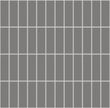 The Mosaic Factory London Mozaiek Tegel Rechthoek - Mat Grijs Porselein Ongeglazuurd, R11 23x73x6 mm