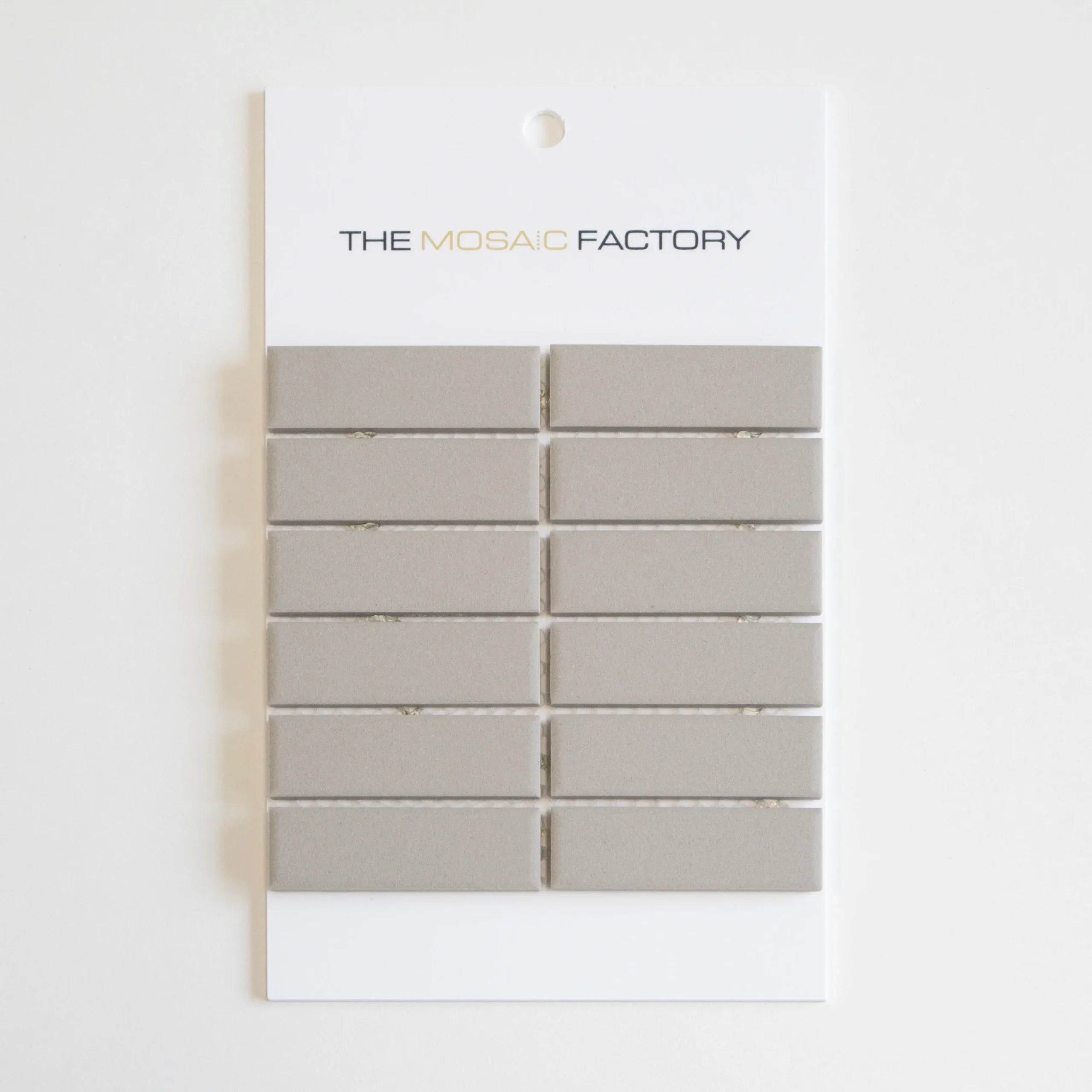 The Mosaic Factory London Mozaiek Tegel Rechthoek - Mat Grijs Porselein Ongeglazuurd, R11 23x73x6 mm
