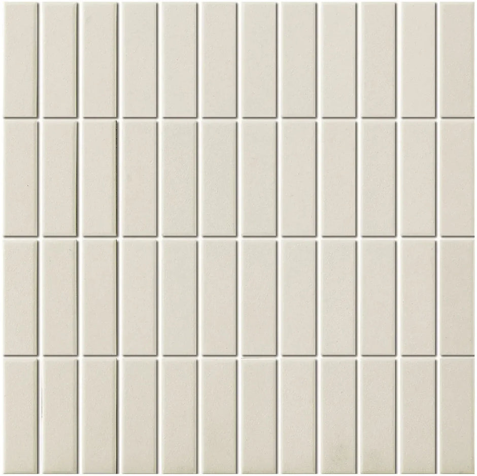The Mosaic Factory London Mozaiek Tegel Rechthoek - Mat Wit Porselein Ongeglazuurd, R11 23x73x6 mm