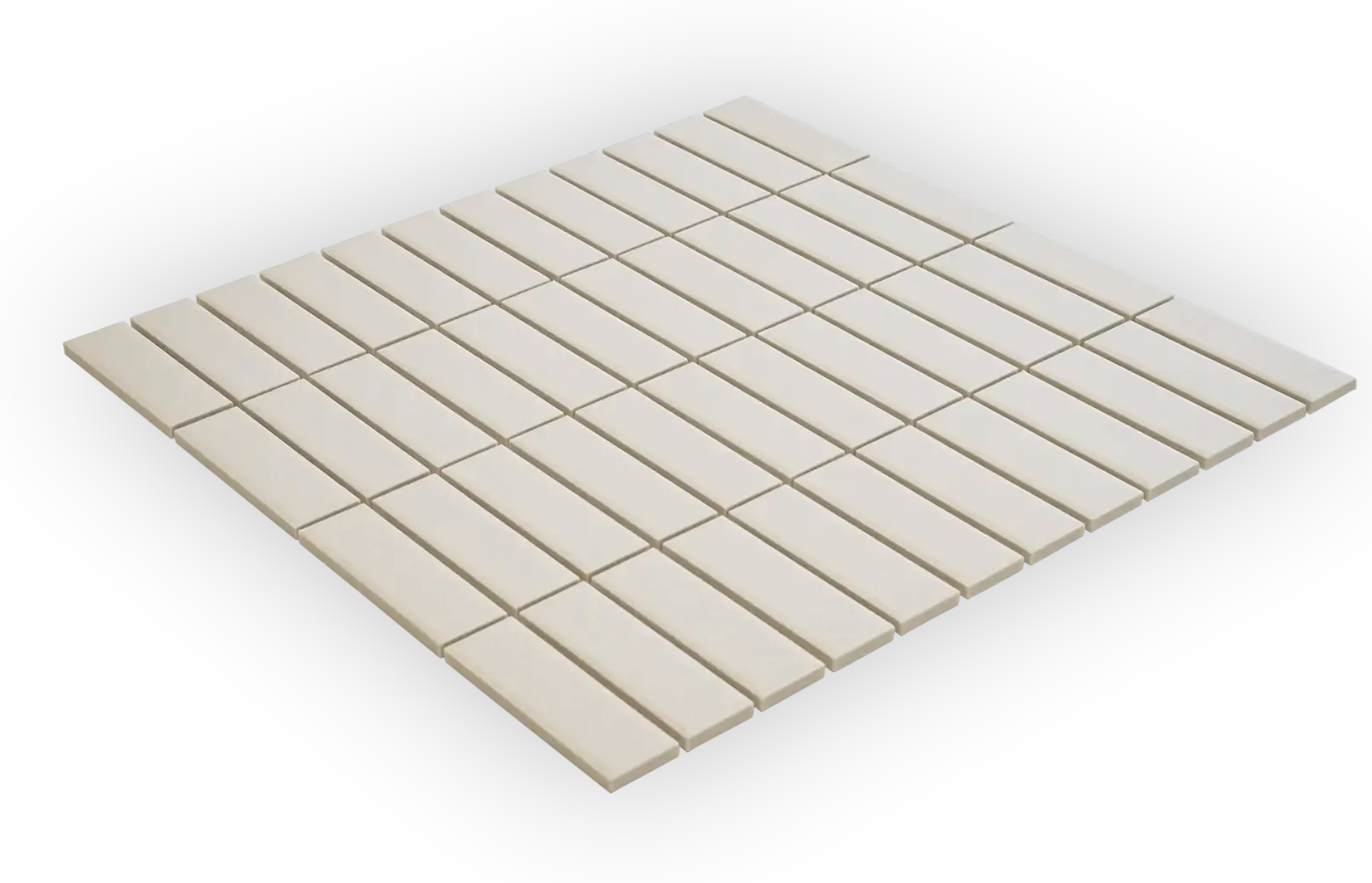 The Mosaic Factory London Mozaiek Tegel Rechthoek - Mat Wit Porselein Ongeglazuurd, R11 23x73x6 mm
