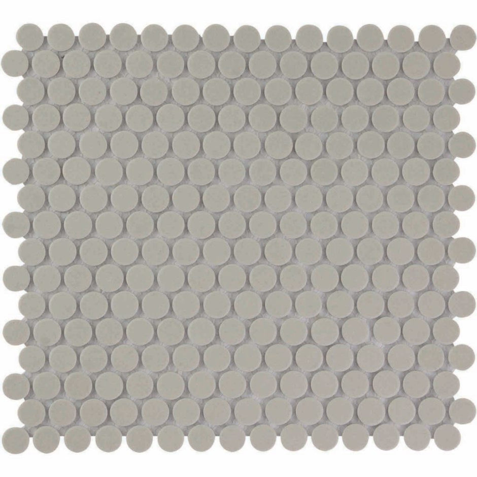 The Mosaic Factory London Mozaiek Tegel Rond - Grijs Porselein Ongeglazuurd, R11 315x294 mm